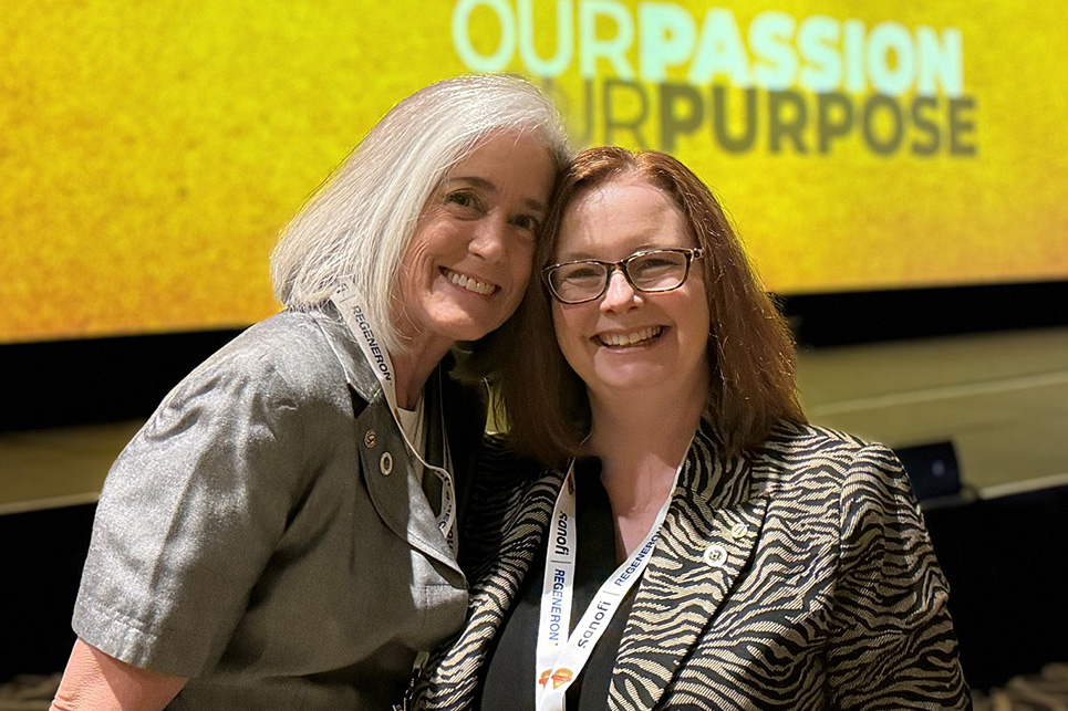 Kathy Myers and Dana Evans pose for a photo together at the 2023 American Association of Respiratory Care Congress. Photo courtesy of Dana Evans