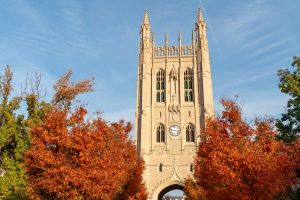 Memorial Union with fall foliage